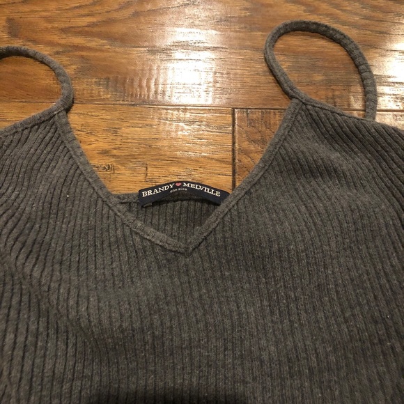 Brandy Melville Grey Ribbed Tank - Picture 2 of 2